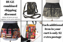 Load image into Gallery viewer, Black utility apron with zipper pocket for teacher vendor server