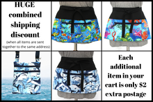 Load image into Gallery viewer, Teacher shark apron with pockets - six pocket apron with zipper pocket