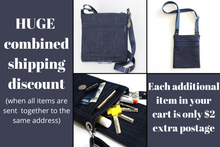 Load image into Gallery viewer, Blue denim purse - small crossbody bag for women and teenage girls
