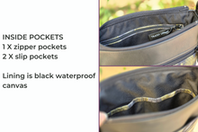 Load image into Gallery viewer, Black fabric and vegan leather small crossbody bag for women