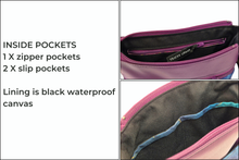 Load image into Gallery viewer, Purple and blue marble print vegan faux leather small crossbody bag