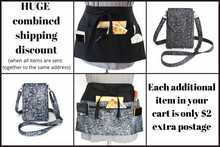 Load image into Gallery viewer, Black half apron with pockets - zipper pocket waist apron