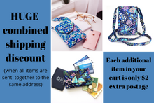 Load image into Gallery viewer, Blue fabric minimalist wallet - small wallet for credit cards and cash