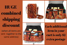 Load image into Gallery viewer, Orange marble two zipper market apron for vendor craft show