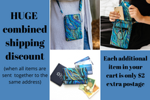 Load image into Gallery viewer, Blue gold purple marble design fabric slim minimalist wallet