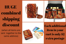 Load image into Gallery viewer, Half apron with pockets - burnt orange burgandy metallic gold marble