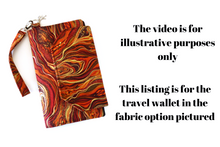 Load image into Gallery viewer, Family Travel Wallet for 1-8 passports - burnt orange fabric
