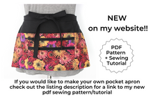 Load image into Gallery viewer, Black half apron with two zipper pockets for teacher server vendor