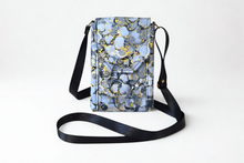 Load image into Gallery viewer, Gray black and gold fabric small crossbody cell phone purse for women