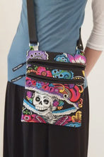 Load and play video in Gallery viewer, Catrina Day of the Dead small crossbody bag - double zipper phone bag
