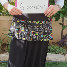 Load and play video in Gallery viewer, STEM Science, Maths, Chemistry teacher apron with pockets - zipper pocket

