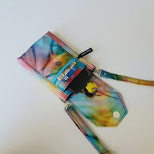 Load and play video in Gallery viewer, Phone bag - tie dye batiq fabric cell phone crossbody / shoulder purse
