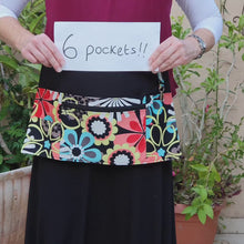 Load and play video in Gallery viewer, Half apron with pockets for vendor teacher - zipper pocket waist apron

