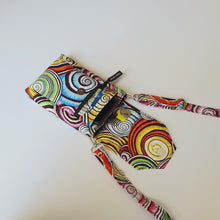 Load and play video in Gallery viewer, Cross body cell phone purse - colorful spiral shell fabric phone bag