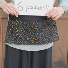 Load and play video in Gallery viewer, Pocket apron for maths teacher - Math symbols half apron with zipper
