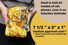 Load image into Gallery viewer, Cell phone purse for cat lover - cat mom fabric small crossbody bag