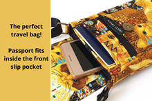 Load image into Gallery viewer, Cell phone purse for cat lover - cat mom fabric small crossbody bag