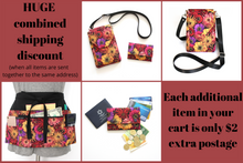 Load image into Gallery viewer, Minimalist crossbody cell phone bag in zinnia floral fabric