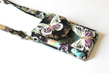 Load image into Gallery viewer, Phone bag with pockets for small everyday carry - butterfly fabric