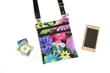 Load image into Gallery viewer, Small crossbody bag for women and teenage girls colorful flower fabric