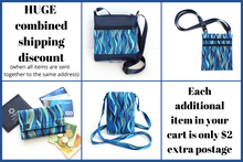 Load image into Gallery viewer, Blue vegan leather small crossbody purse - minimalist zipper purse