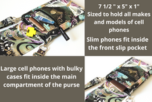 Load image into Gallery viewer, Phone bag with pockets for small everyday carry - butterfly fabric