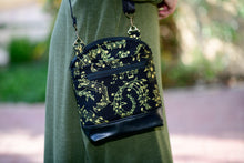 Load image into Gallery viewer, Black multi pocket small crossbody bag for women music lover - Tracey Lipman