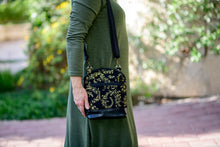 Load image into Gallery viewer, Black multi pocket small crossbody bag for women music lover - Tracey Lipman