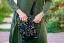 Load image into Gallery viewer, Black multi pocket small crossbody bag for women music lover - Tracey Lipman