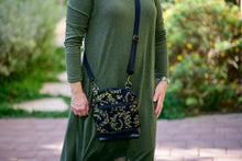 Load image into Gallery viewer, Black multi pocket small crossbody bag for women music lover - Tracey Lipman