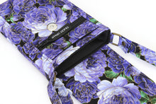Load image into Gallery viewer, Purple floral crossbody phone bag - grab and go bag for everyday carry