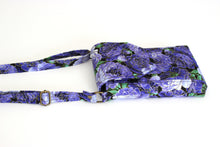 Load image into Gallery viewer, Purple floral crossbody phone bag - grab and go bag for everyday carry