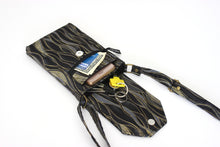Load image into Gallery viewer, Black cell phone bag with adjustable strap -small crossbody / shoulder bag
