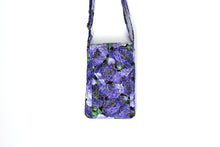 Load image into Gallery viewer, Purple floral crossbody phone bag - grab and go bag for everyday carry