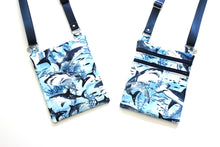 Load image into Gallery viewer, Shark print small crossbody bag for women and teenage or tween girls