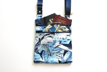 Load image into Gallery viewer, Shark print small crossbody bag for women and teenage or tween girls