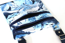 Load image into Gallery viewer, Shark print small crossbody bag for women and teenage or tween girls