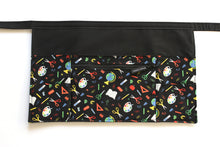 Load image into Gallery viewer, Teacher apron with pockets - zipper pocket half apron for classroom