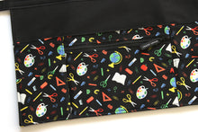 Load image into Gallery viewer, Teacher apron with pockets - zipper pocket half apron for classroom