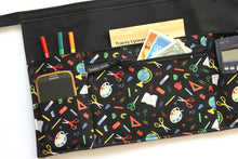 Load image into Gallery viewer, Teacher apron with pockets - zipper pocket half apron for classroom