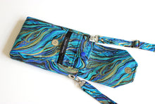 Load image into Gallery viewer, Blue gold purple marble design fabric slim minimalist wallet