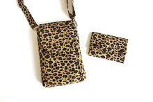 Load image into Gallery viewer, Cheetah minimalist wallet - leopard print fabric small vegan wallet