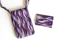 Load image into Gallery viewer, Purple fabric small minimalist wallet for her - slim wallet for women
