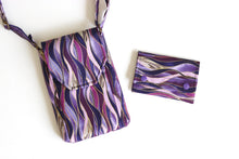 Load image into Gallery viewer, Purple fabric small minimalist wallet for her - slim wallet for women
