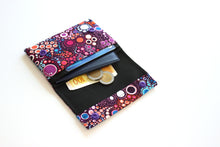 Load image into Gallery viewer, Minimalist wallet - vegan fabric small wallet for cards coins and cash