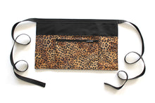 Load image into Gallery viewer, Leopard half apron with pockets for vendor waitress server teacher