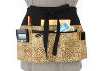 Load image into Gallery viewer, Leopard multi pocket waist apron for teacher waitress server or vendor