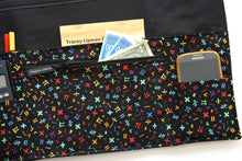 Load image into Gallery viewer, Pocket apron for maths teacher - Math symbols half apron with zipper