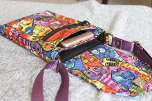 Load image into Gallery viewer, Minimalist crossbody cell phone purse for cat lover