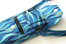 Load image into Gallery viewer, Slim minimalist wallet - blue wave fabric front pocket wallet